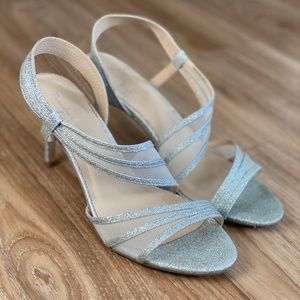 Silver Sparkle Heels by Paradox London Pink